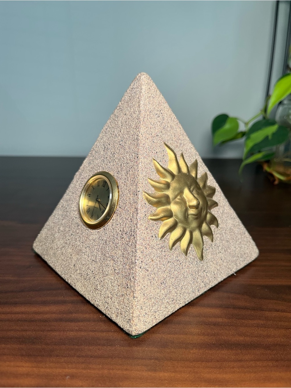 Vintage Unique Celestial Sun & Moon Face Pyramid Wish Pyramid